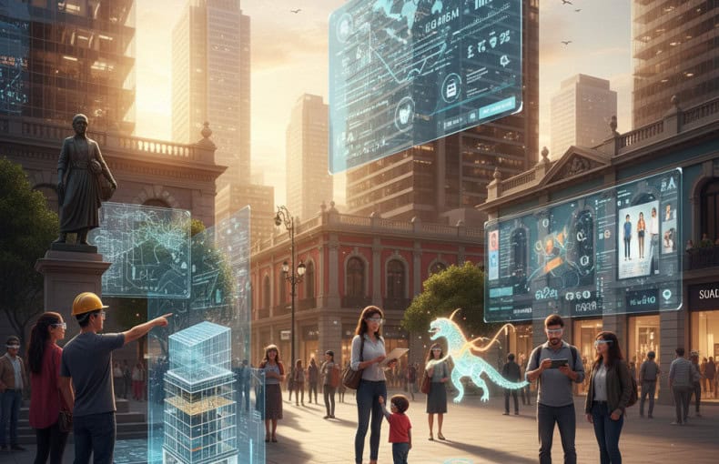 aplicaciones de realidad aumentada en Chile mostrando experiencias inmersivas en espacio público
