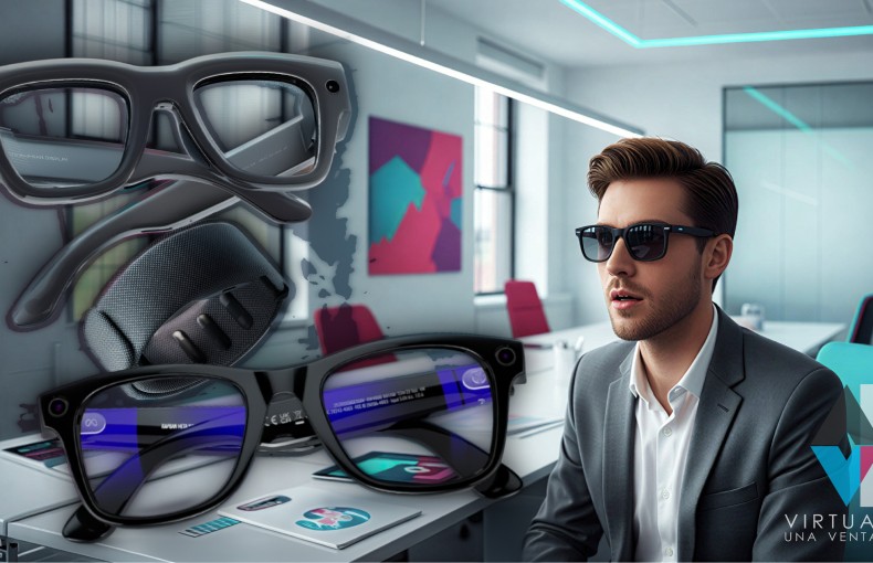 Lentes inteligentes Ray-Ban Meta con inteligencia artificial integrados en montura clásica, diseñados para asistencia digital y captura de información en tiempo real.