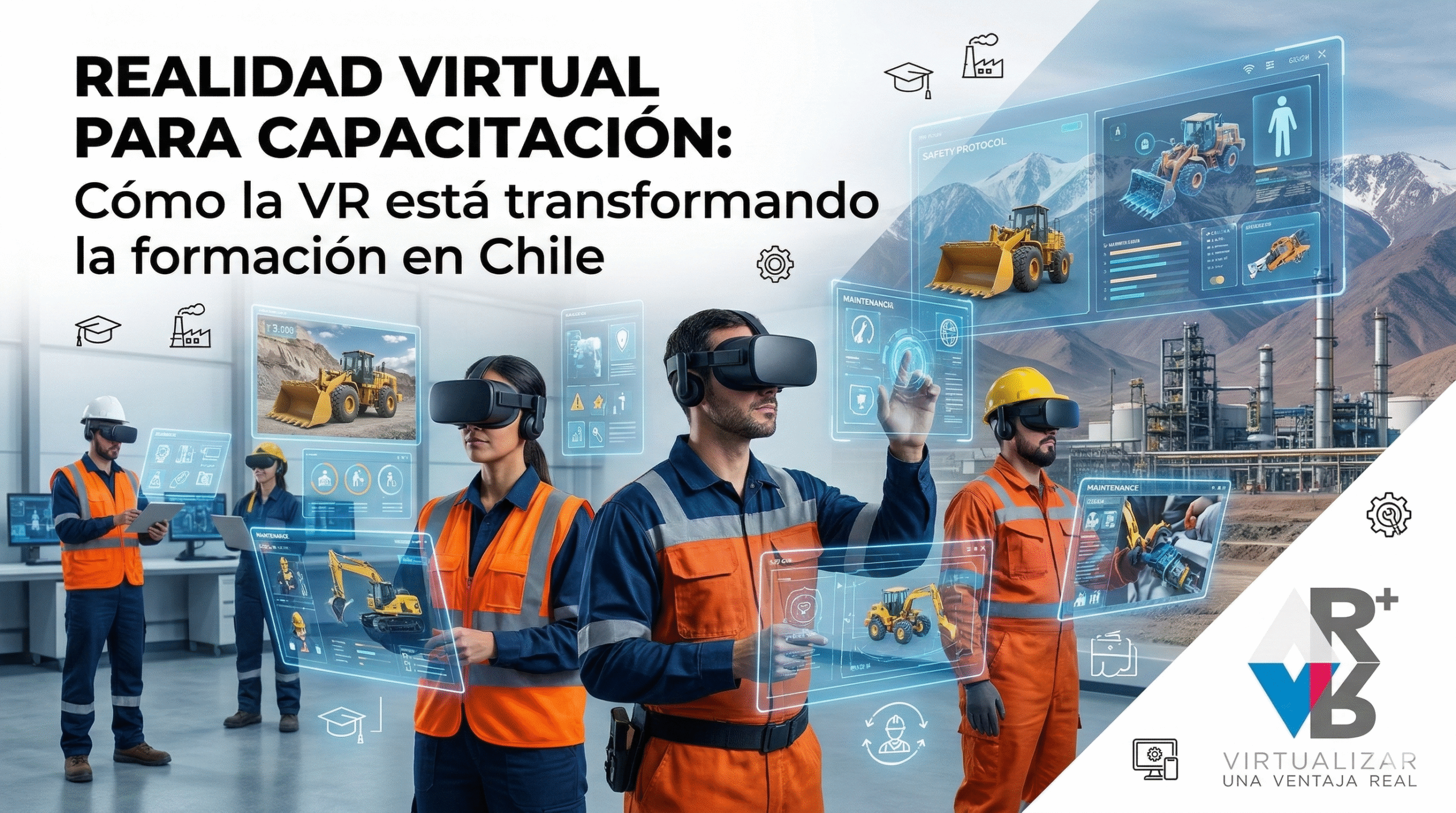 realidad virtual capacitación para entrenamiento técnico industrial con simuladores VR